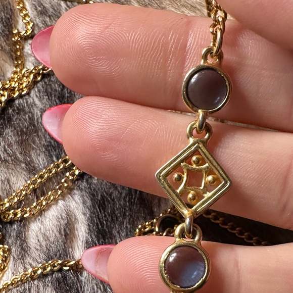 Vintage Austrian Azul Crystal Gold Tone Chain Necklace - Picture 5 of 6